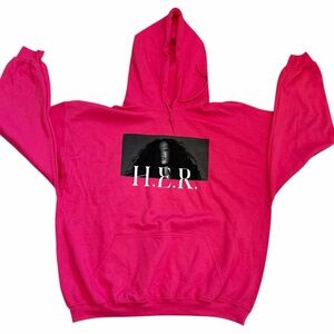H.E.R. Back of My Mind Sweatshirt HER Pink Hoodie 2x